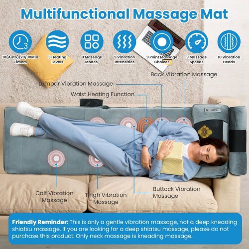 Full Body Electric Massage Mat Heating Vibration Massage Pad Cushion Back Massage Mattress Chair Pad with Neck massage Foot massage Head Pillow Inflat Full Body Electric Massage Mat Heating Vibration Massage Pad Cushion Back Massage Mattress Chair Pad with Neck massage Foot massage Head Pillow Inflat